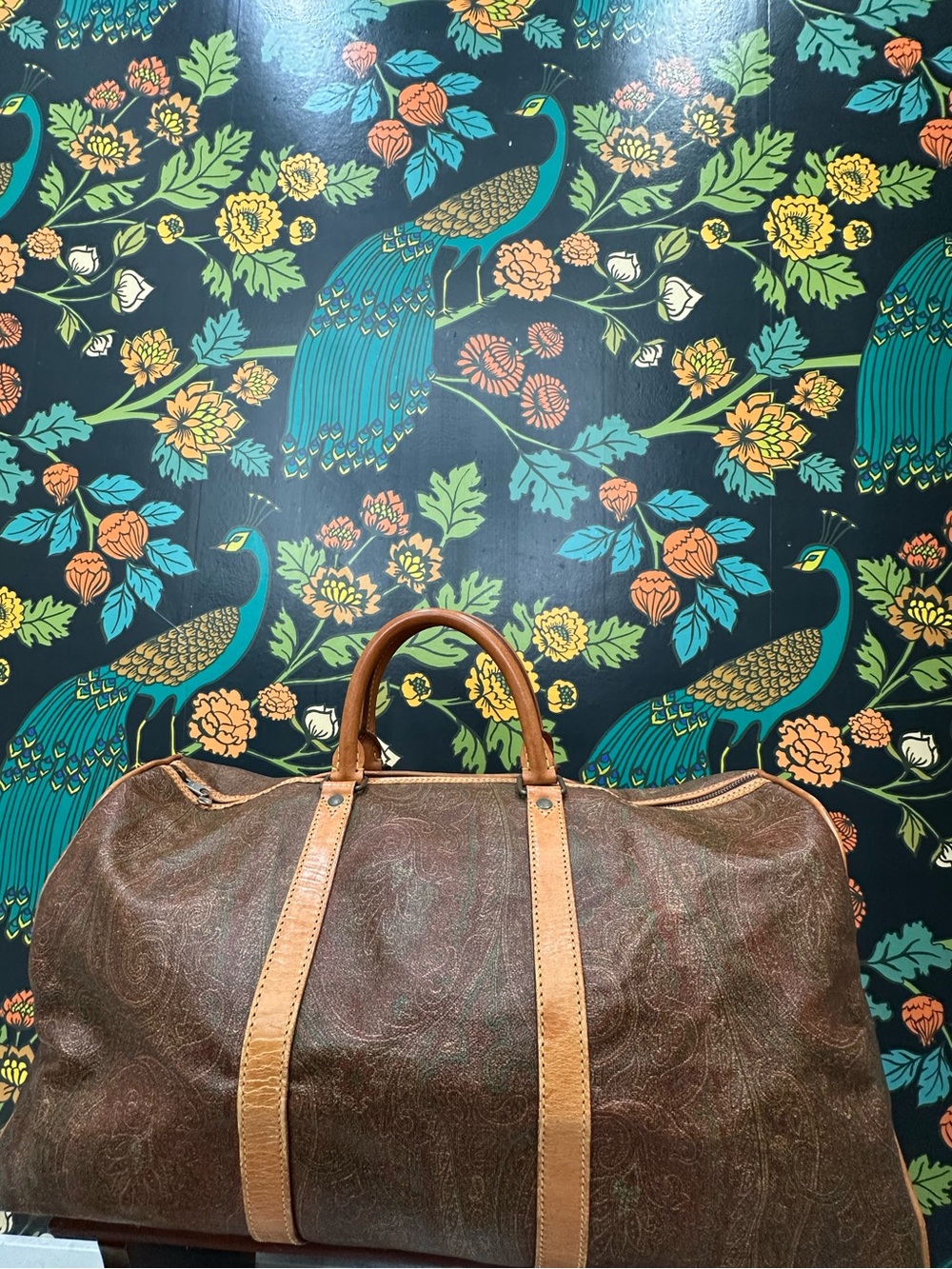 Vintage Etro Milano Arnica Paisley Weekender Duffle Bag Made in Italy - Picture 4 of 14